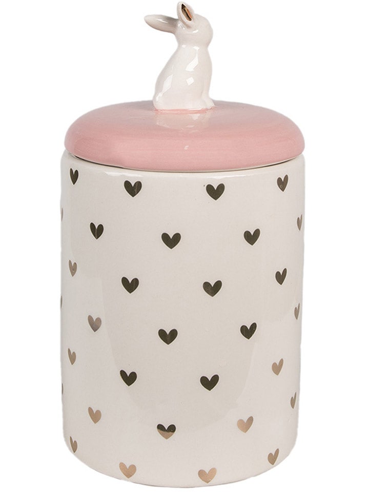 Clayre & Eef Vorratsbehälter in Creme/ Rosa - (H)23 x Ø 12 cm günstig kaufen onesize