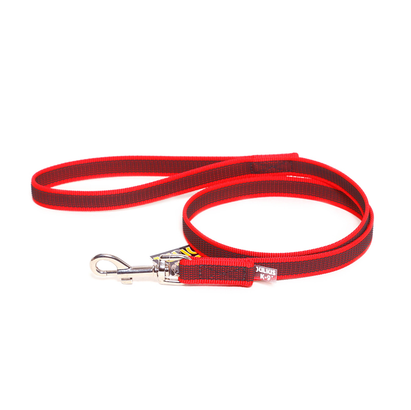 JULIUS-K9 Hundeleinen JULIUS-K9 Führleine 20mm Schlaufe 1 m rot/ grau