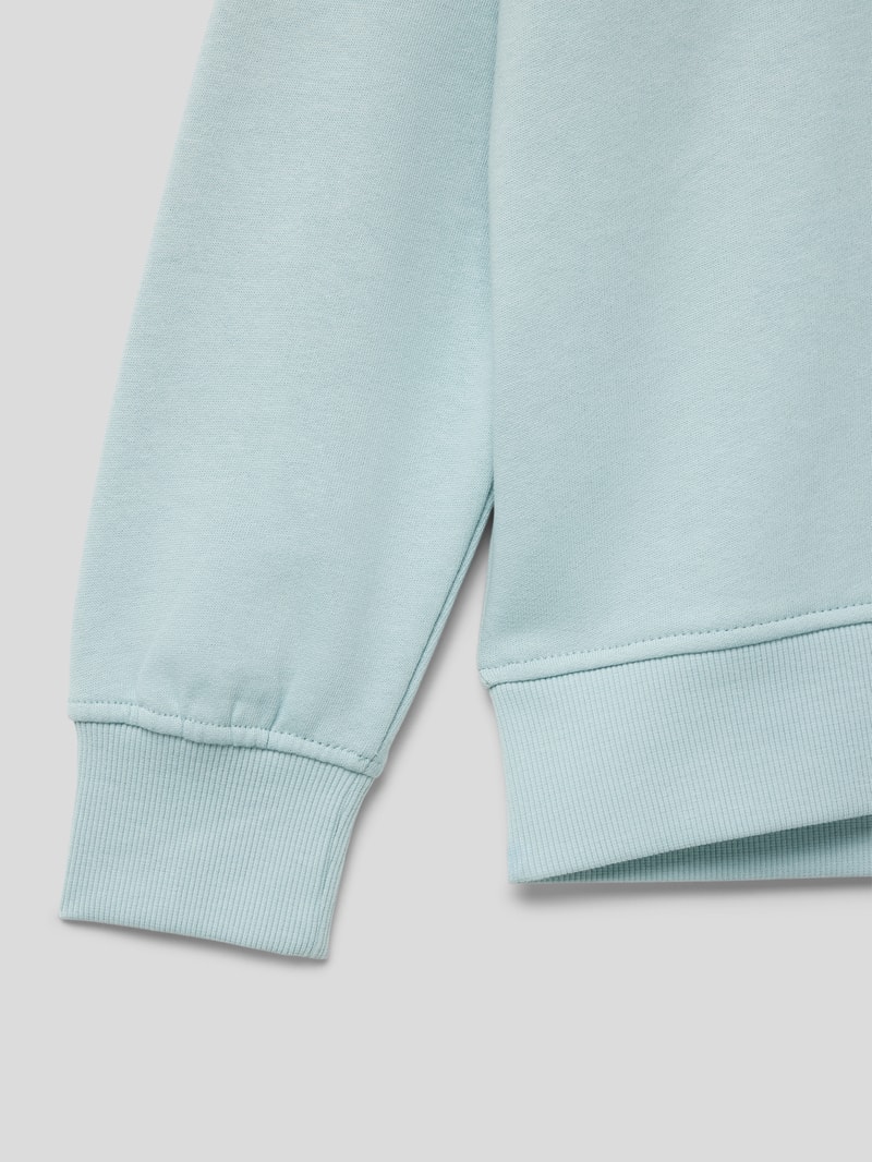 Sweatshirt mit geripptem Rundhalsausschnitt in bleu