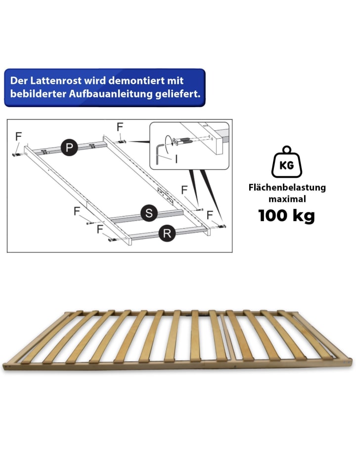 Coemo Lattenrost FIX mit 13 Federleisten - nicht verstellbar in Natur günstig kaufen