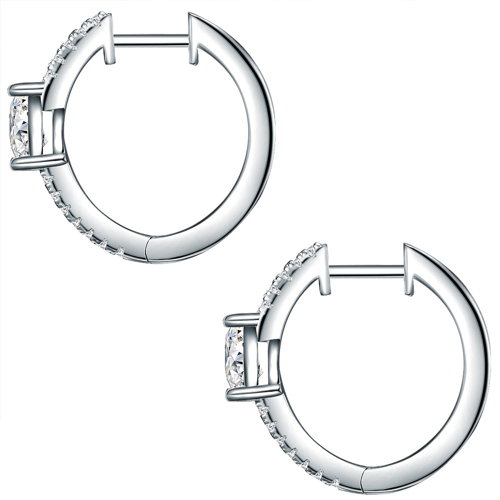 Trilani Créoles en argent Argent sterling Oxyde de zirconium (CZ) en Argent Boucles d'oreilles