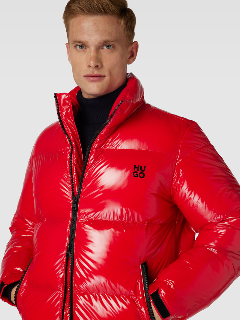 Steppjacke mit Label-Print Modell 'BIRON' in rot
