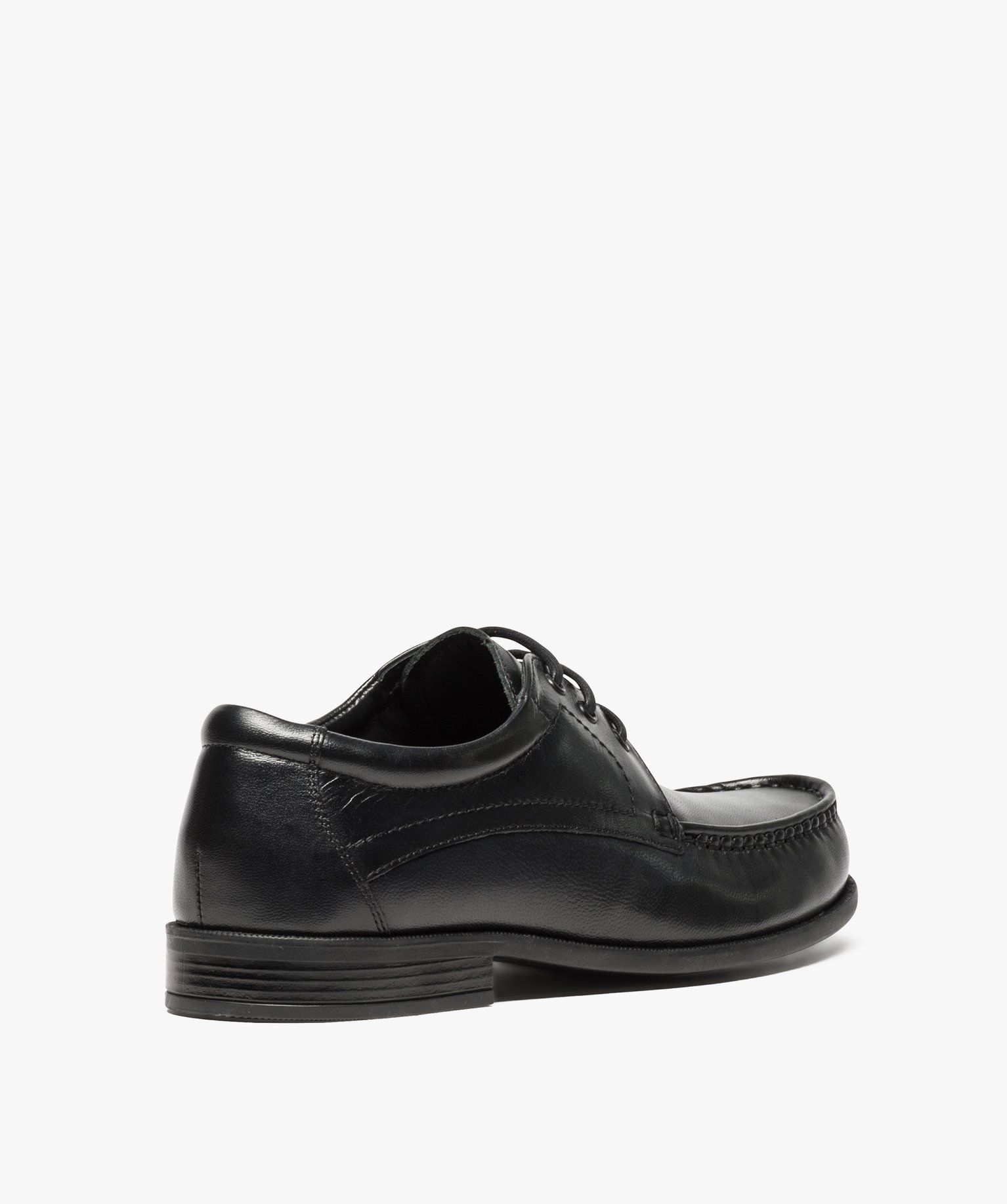 Mocassins homme à lacets dessus et intérieur cuir noir | GEMO