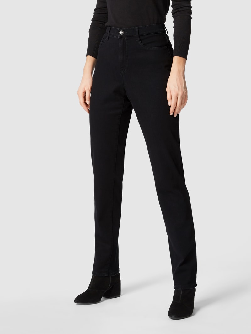 Jeans in gerader Passform mit Stretch-Anteil Modell 'STYLE.CAROLA' in schwarz