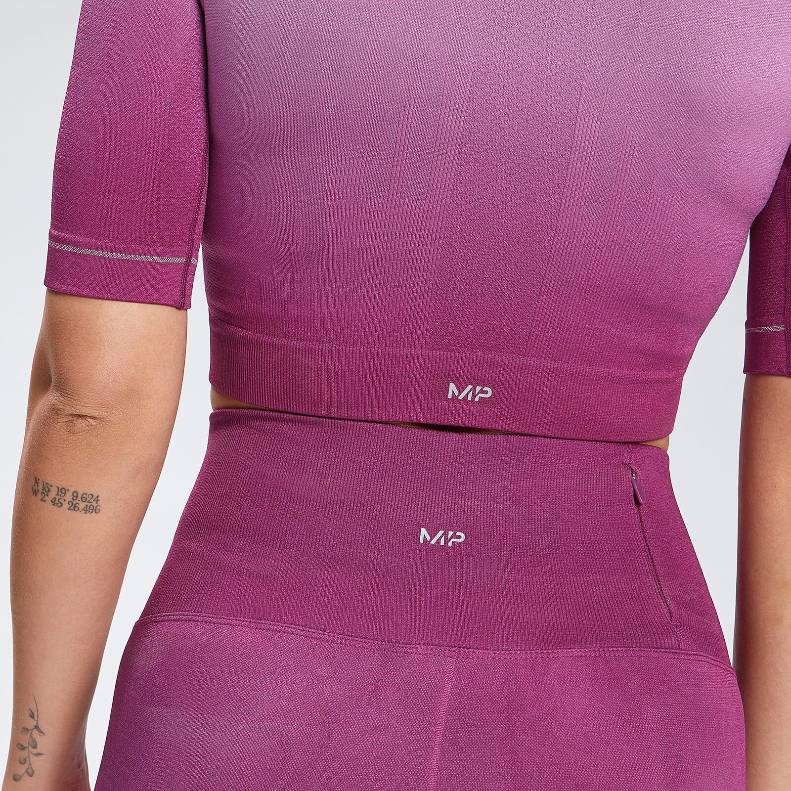Crop top sans coutures MP Velocity pour femmes – Rose foncé