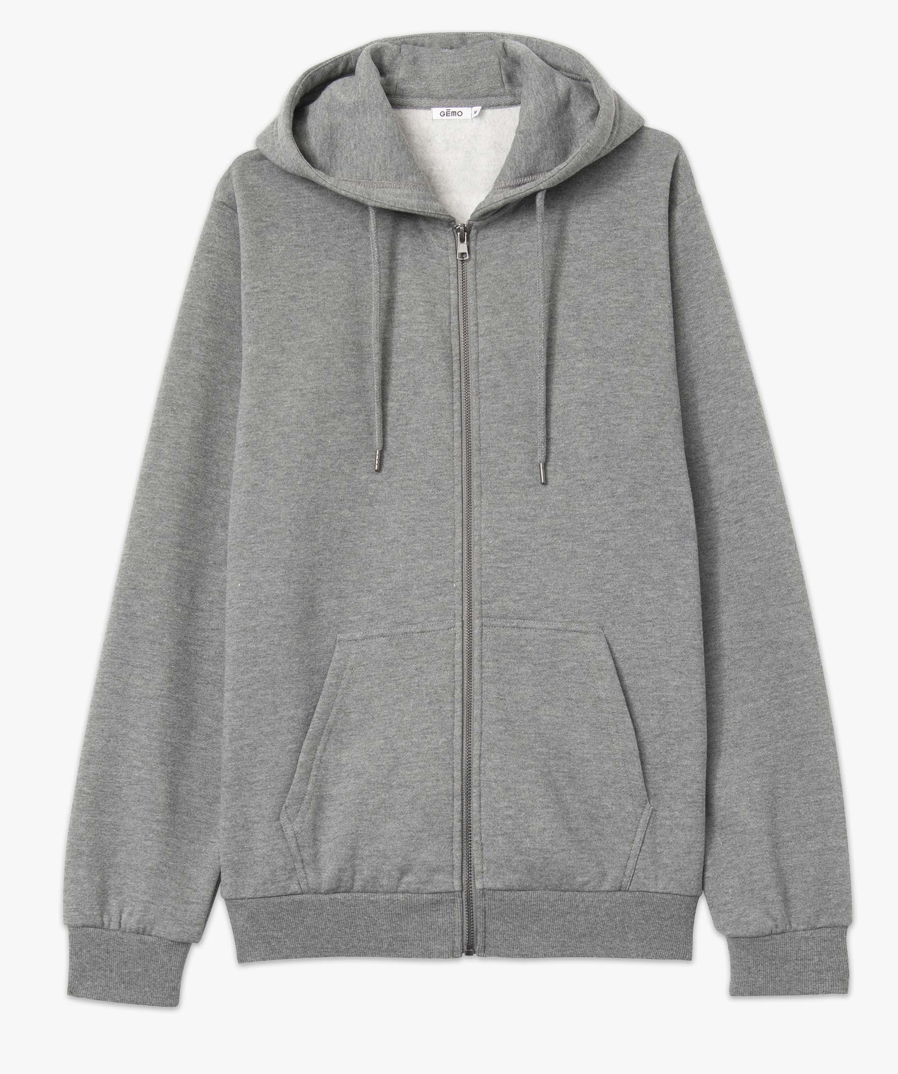 Sweat zippé à capuche homme gris | GEMO