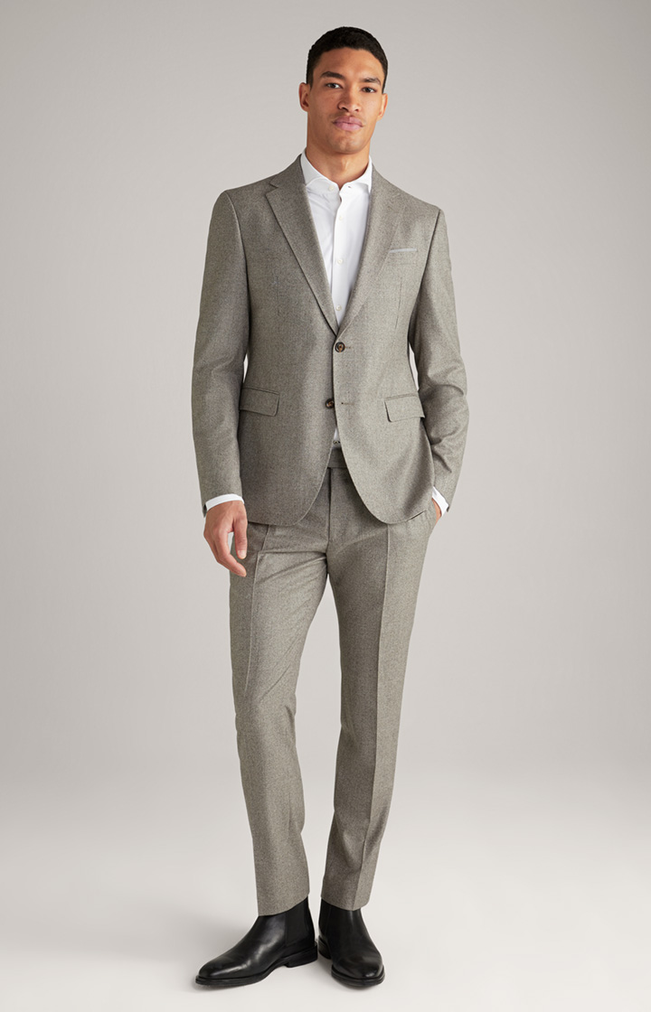 Flanell-Anzug Haspar-Bloom in Beige gemustert