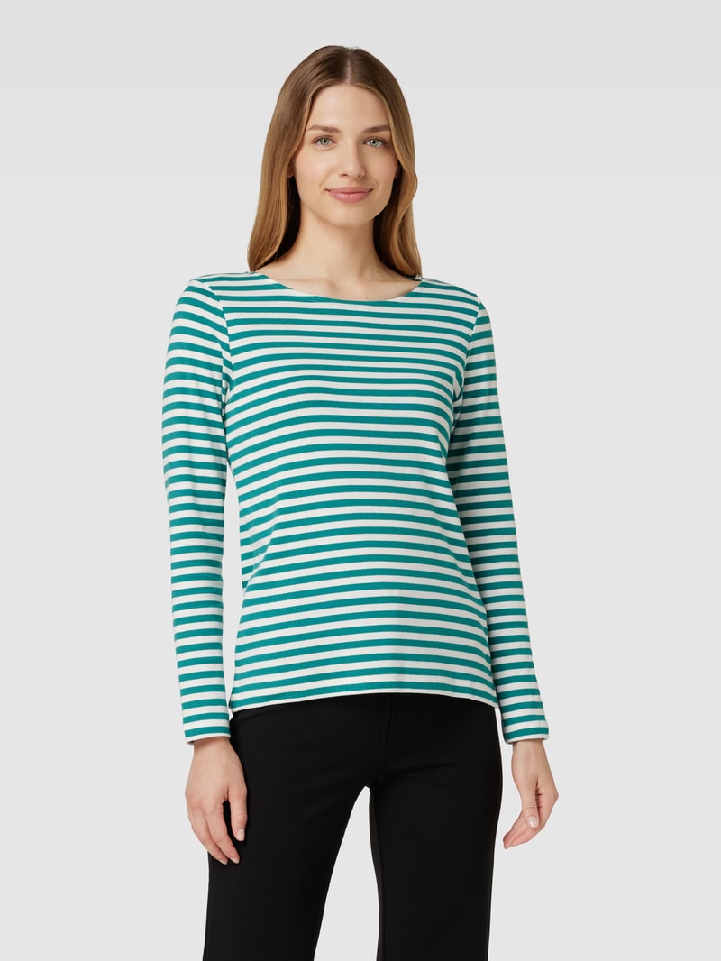 Longsleeve mit Streifenmuster in petrol