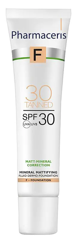 Pharmaceris F mineralinis matinį efektą suteikiantis dermofluidas SPF30, 30 įdegusi oda