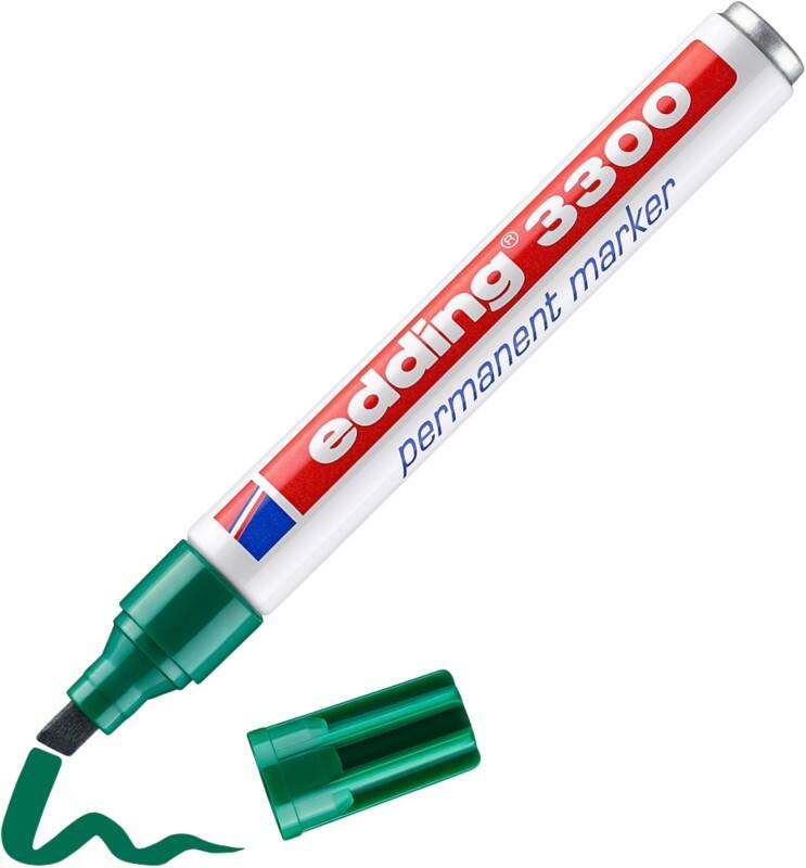 edding 3300 Permanentmarker Breit Keilspitze 1 - 5 mm Grün Nachfüllbar Wasserbeständig