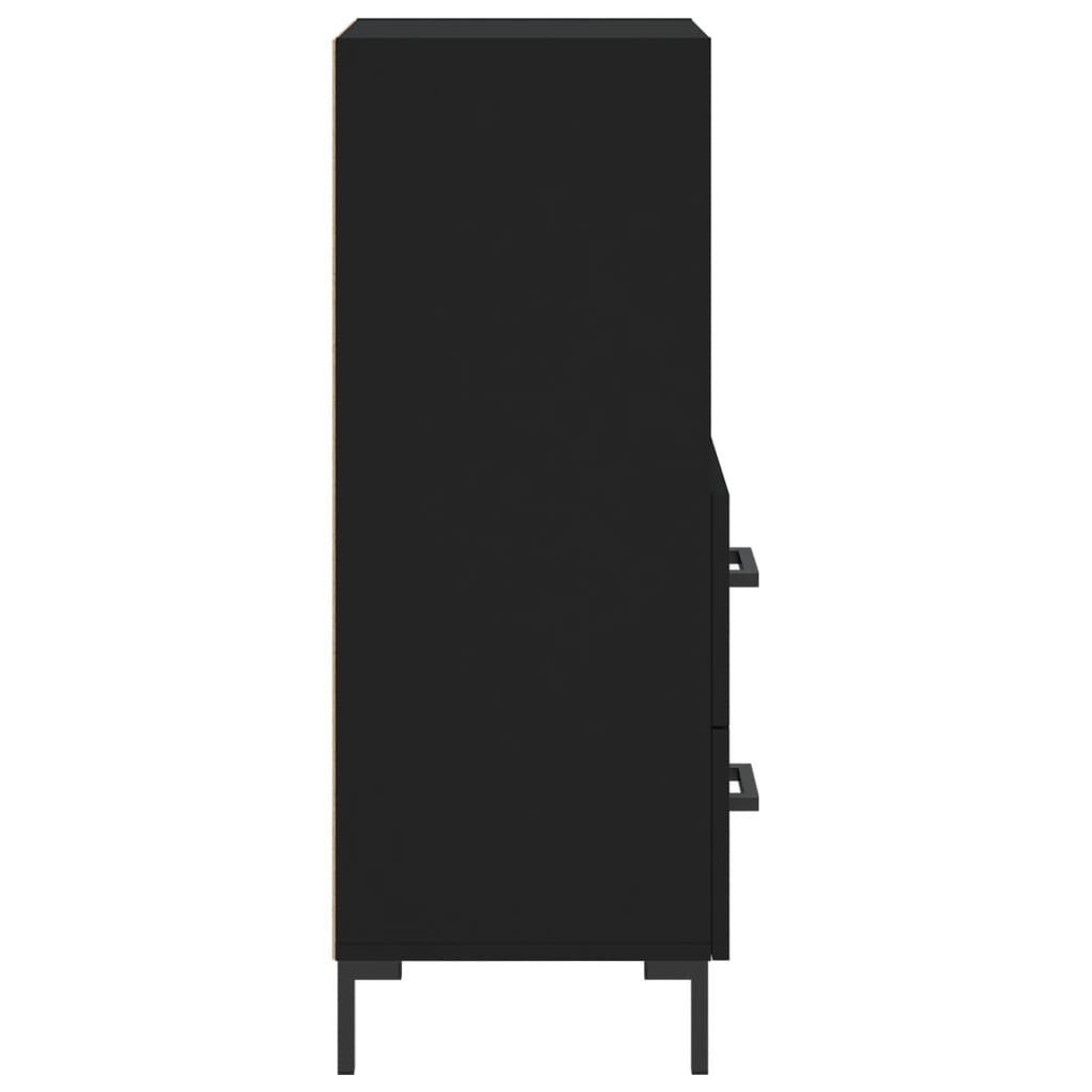 vidaXL Sideboard Sideboard Schwarz 34,5x34x90 cm Holzwerkstoff (1 St)