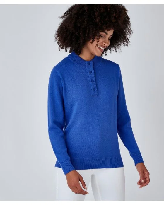 Pull col montant boutonné