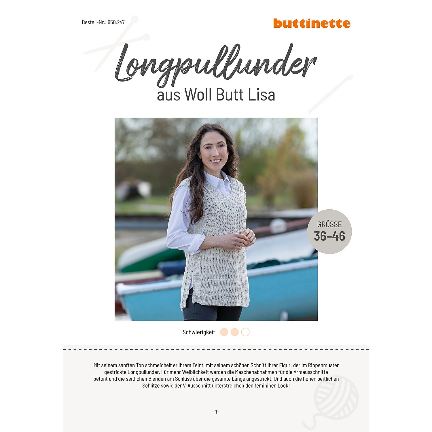 Strickanleitung – Longpullunder aus Woll Butt Lisa