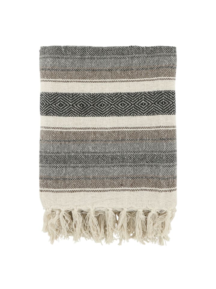 Chic Antique Aix Plaid recycelte Baumwolle gestreift in mokka günstig kaufen onesize