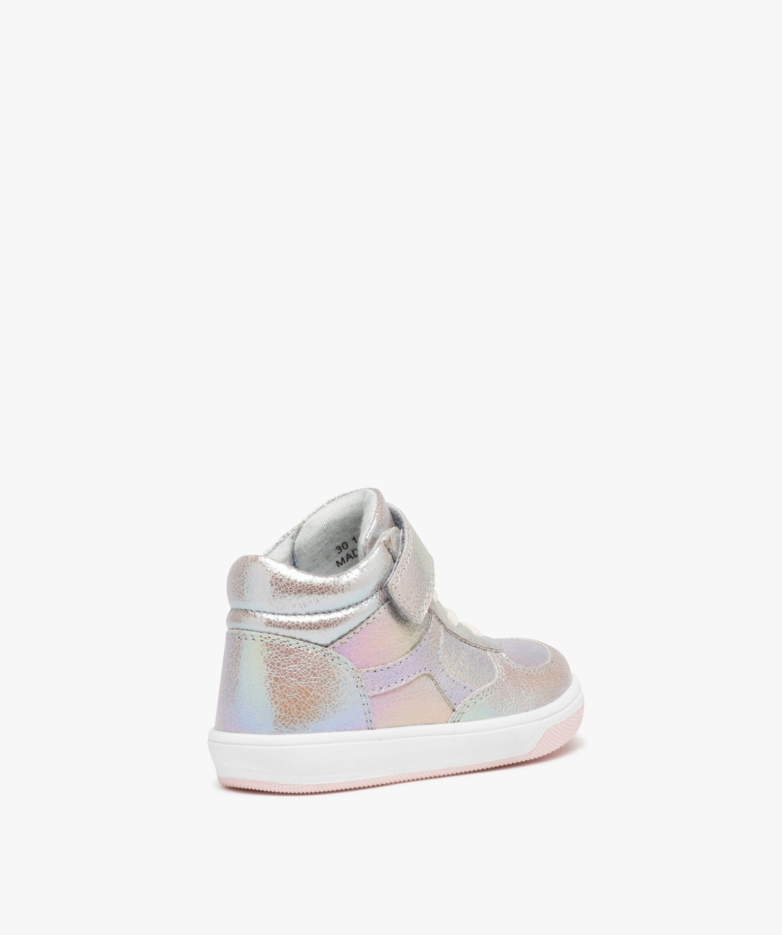 Baskets bébé fille mid-cut irisées avec scratch multicolore | GEMO