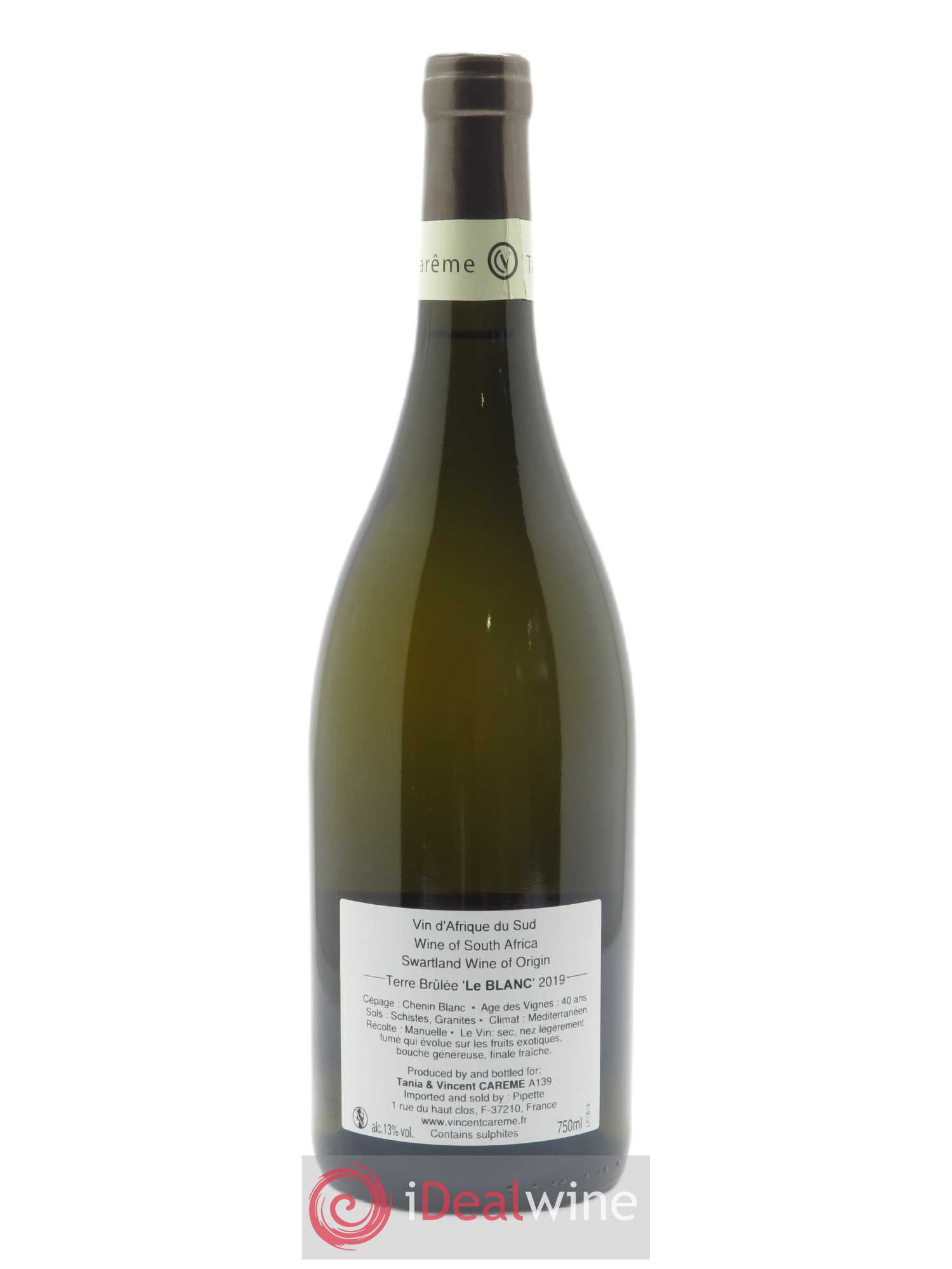 Swartland Terre Brûlée Le Blanc Vincent Carême (Domaine)  2019 - Lot de 1 Bouteille