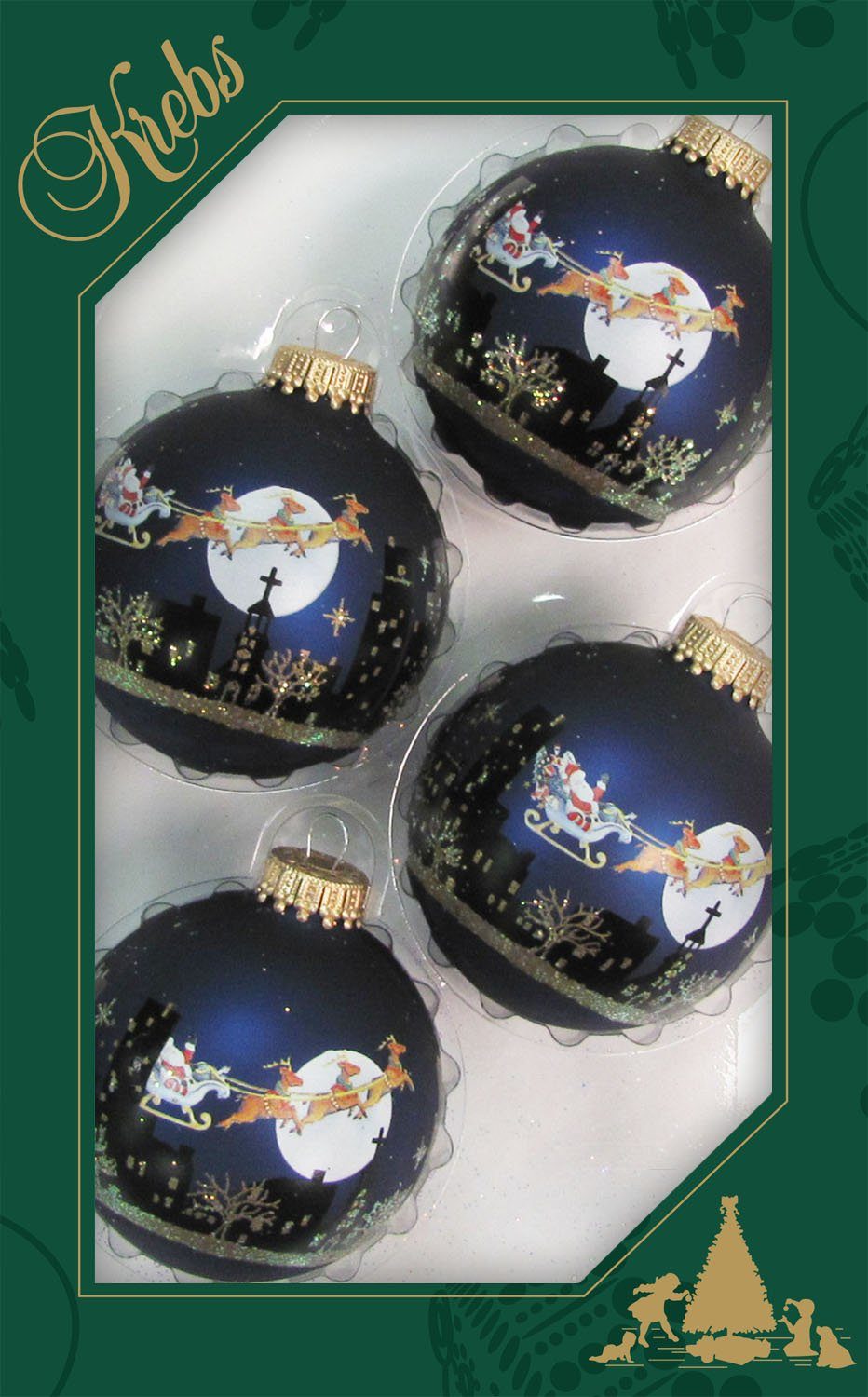 Dekohelden24 Christbaumschmuck Dekohelden24 Lauschaer Christbaumschmuck - 4er Set Kugeln in Blau