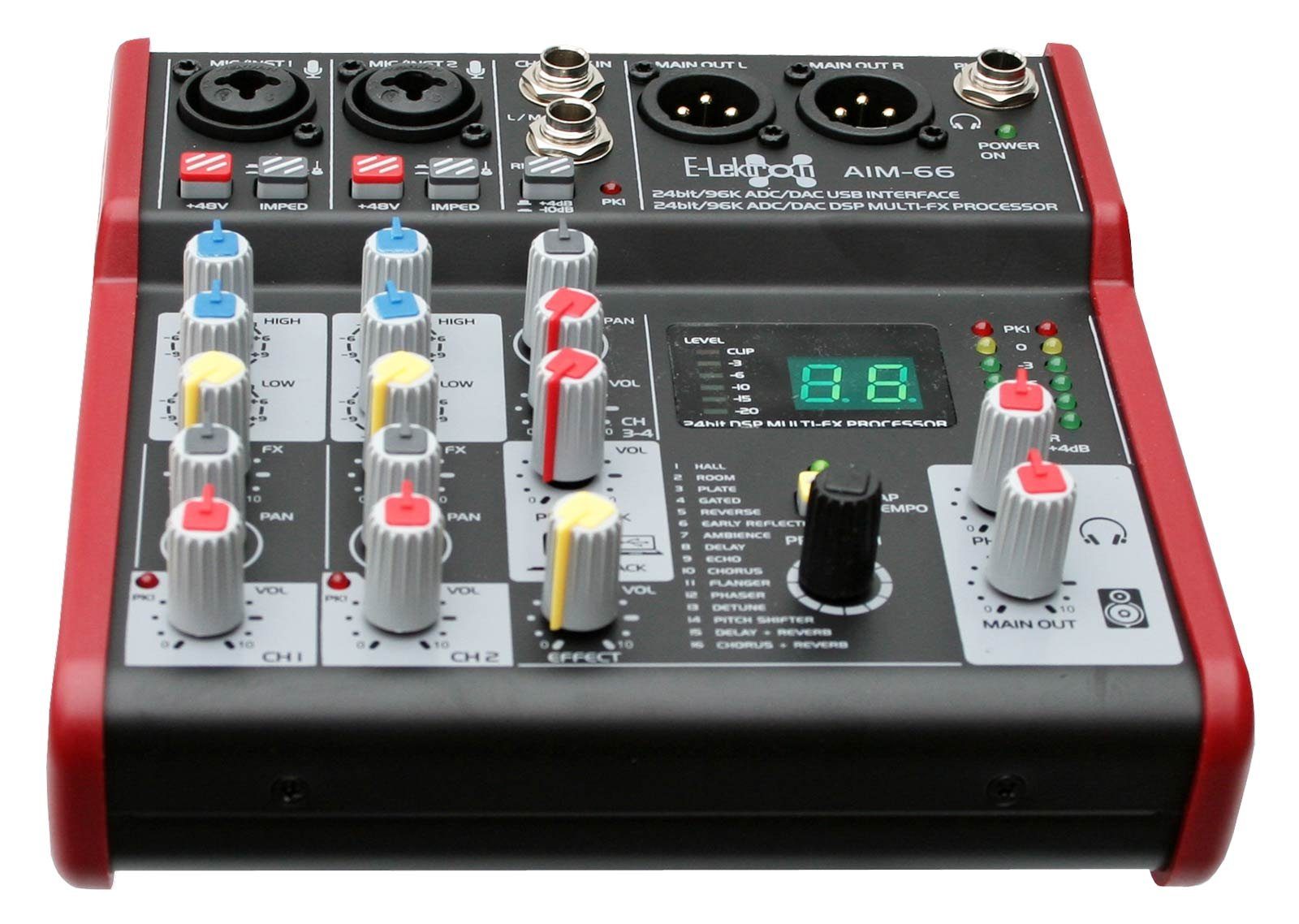E-Lektron Mischpult AIM 24-Bit USB Interface, (2-tlg), Mikrofon-/Instrument-Kanäle, Stereo-Kanal, DSP Effekt-Prozessor