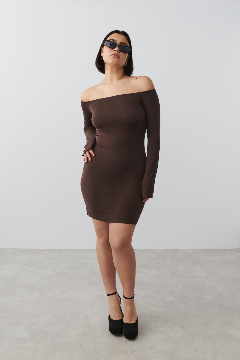 Soft touch off shoulder dress