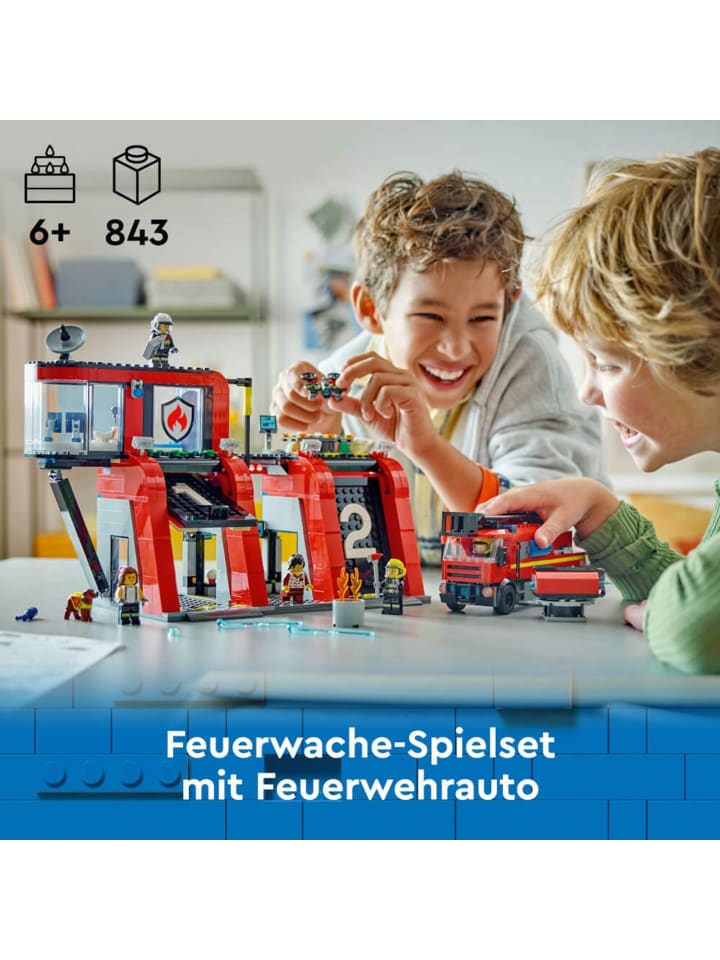 LEGO City Feuerwehrstation mit Drehleiterfahrzeug in Mehrfarbig ab 6 Jahre günstig kaufen onesize