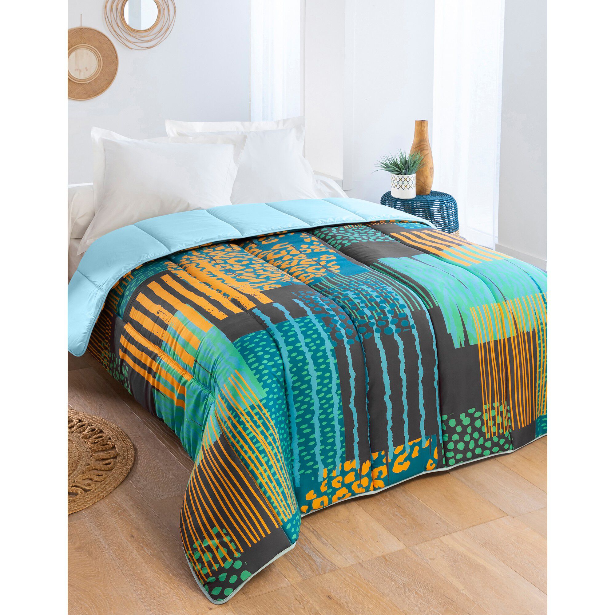 Couette microfibre imprimée Savane