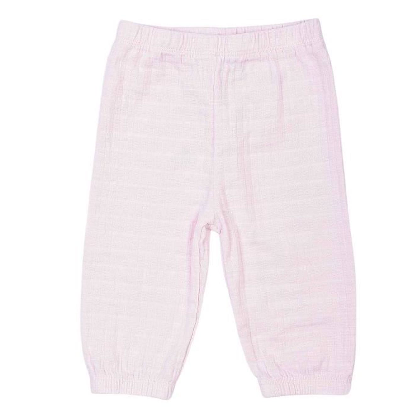 Pantalon bébé en gaze coton biologique Rose clair orange