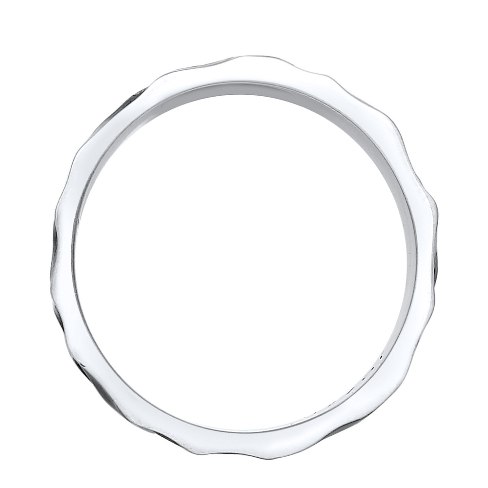 KUZZOI KUZZOI Bague à anneau pour homme martelée d'occasion ayant l'air solide en argent Bague