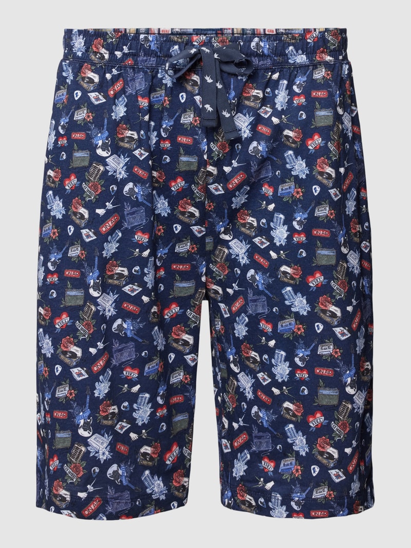 Bermudas mit Allover-Muster in dunkelblau