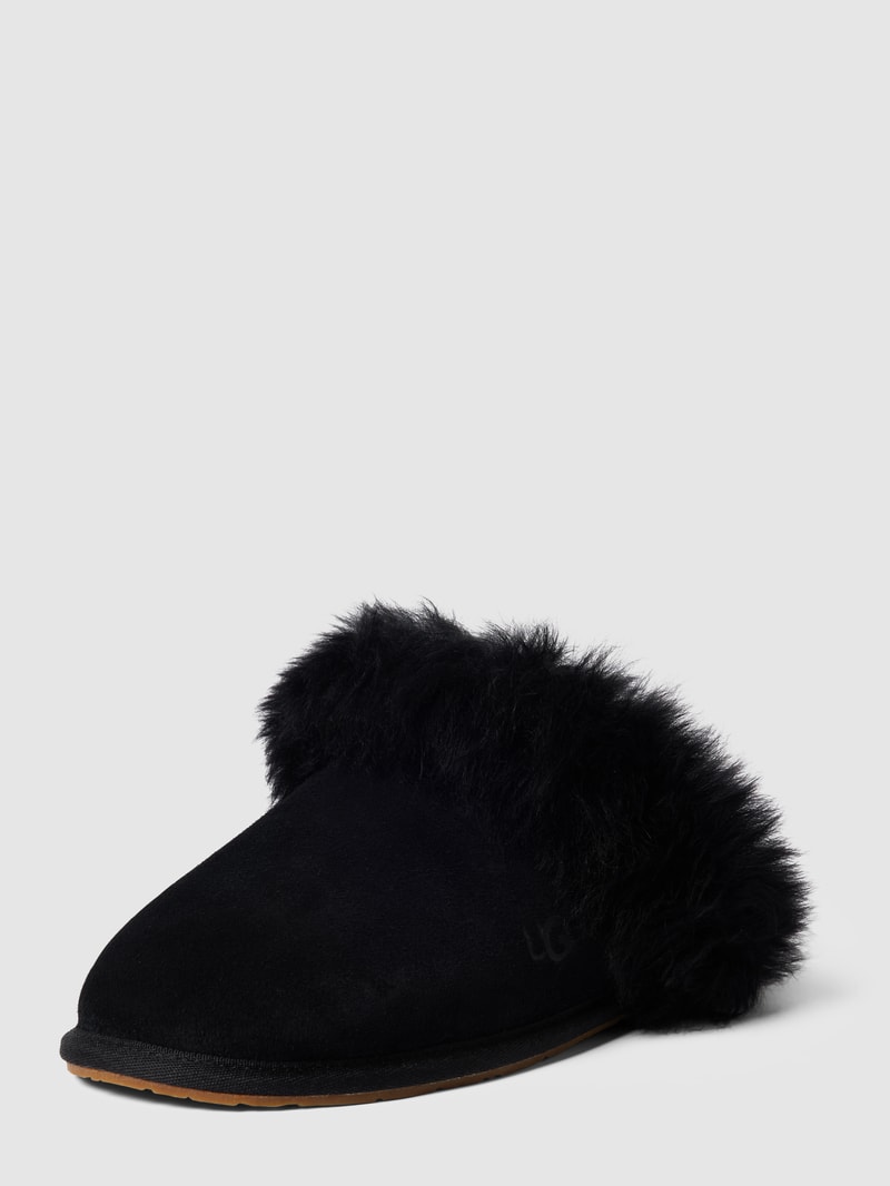 Hausschuhe mit Kunstfell Modell 'SCUFF SIS' in schwarz