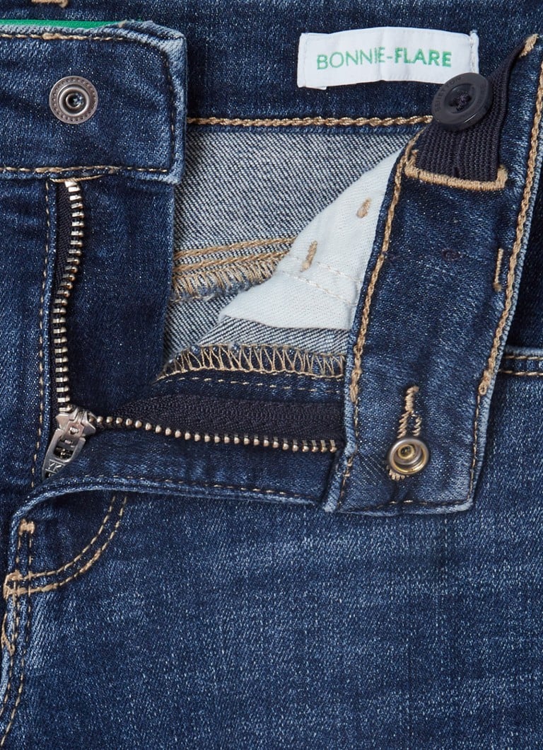 Calça jeans flare de cintura alta Benetton Bonnie com elastano