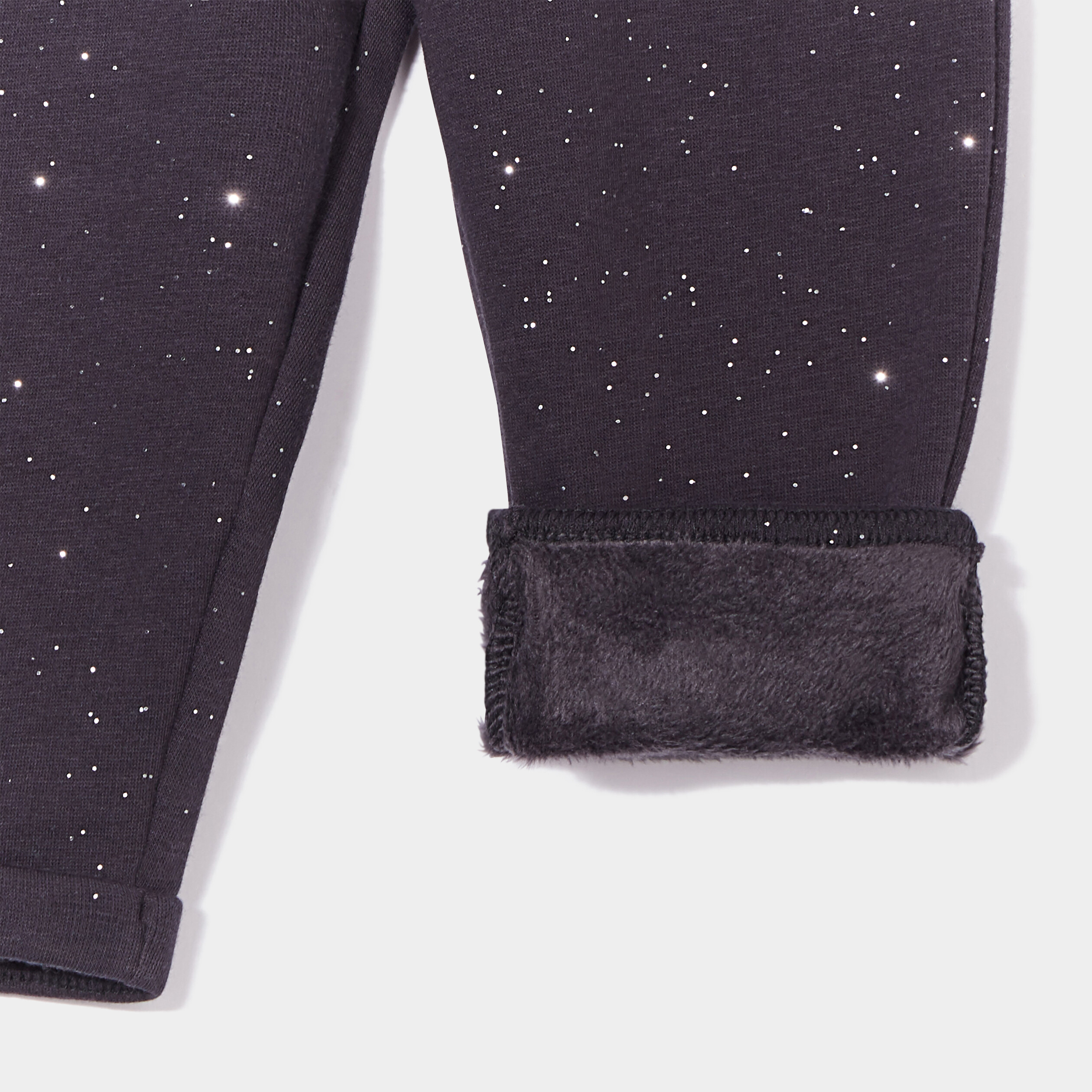 Pantalon doublé à paillettes gris foncé bébé fille | La Halle