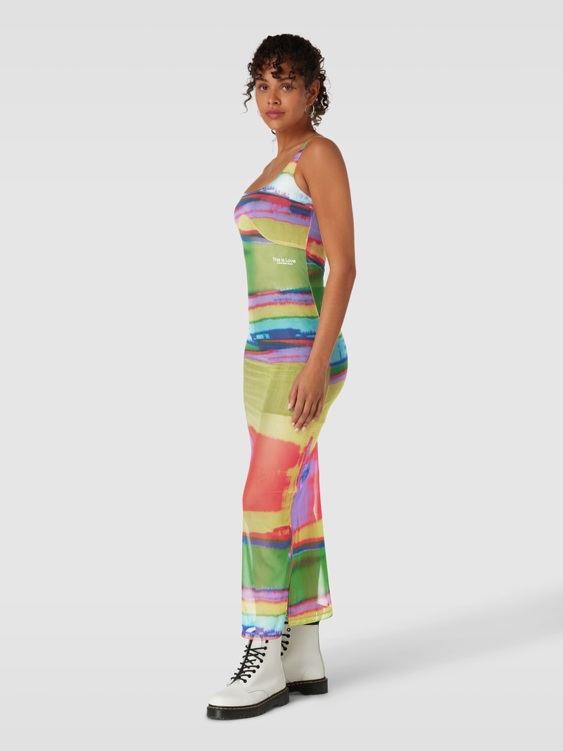 Maxikleid mit Allover-Print in gelb