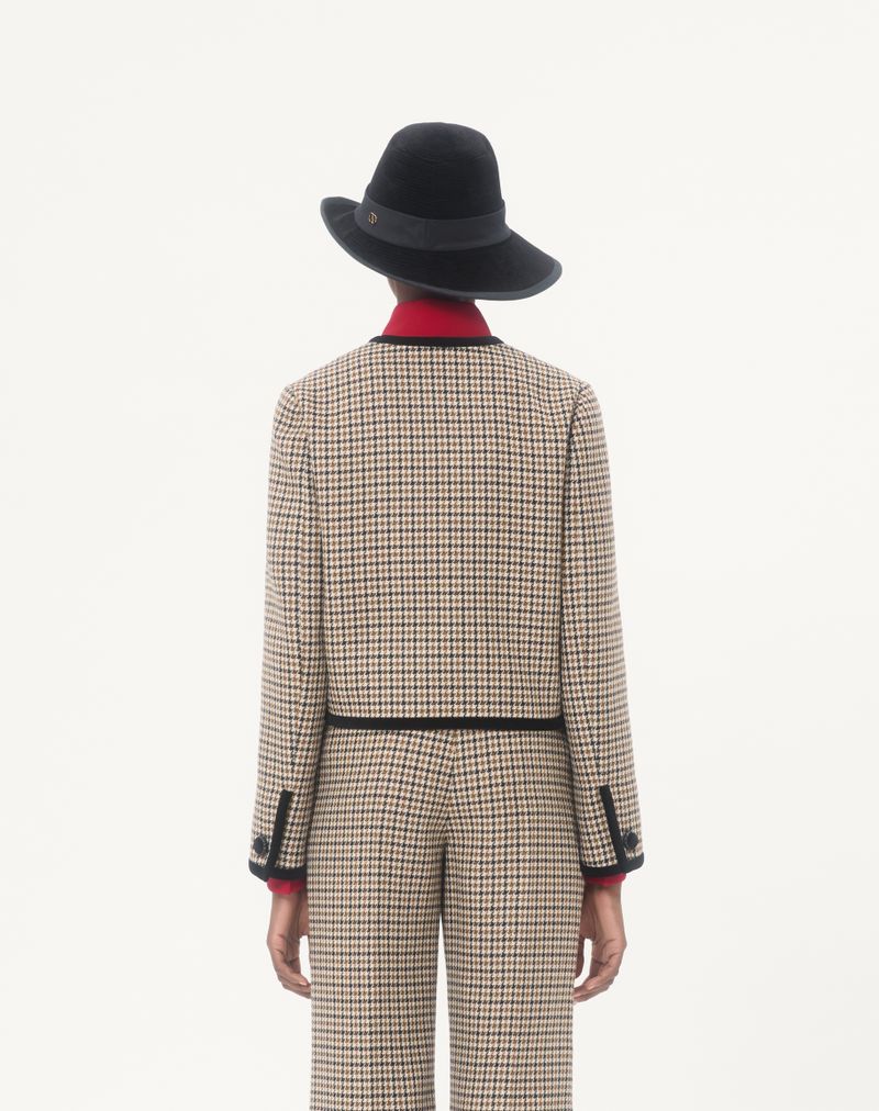 Kort Houndstooth-jakke