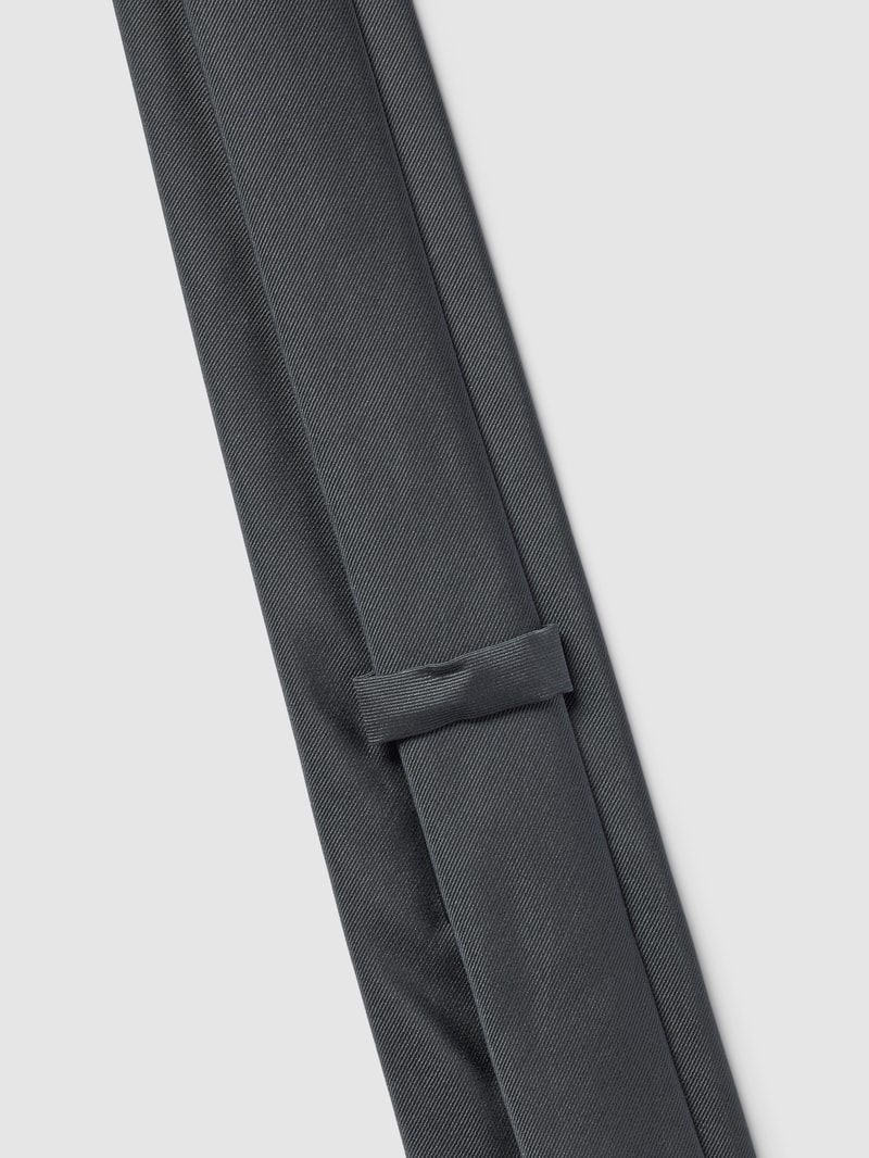 Krawatte mit Label-Patch in anthrazit