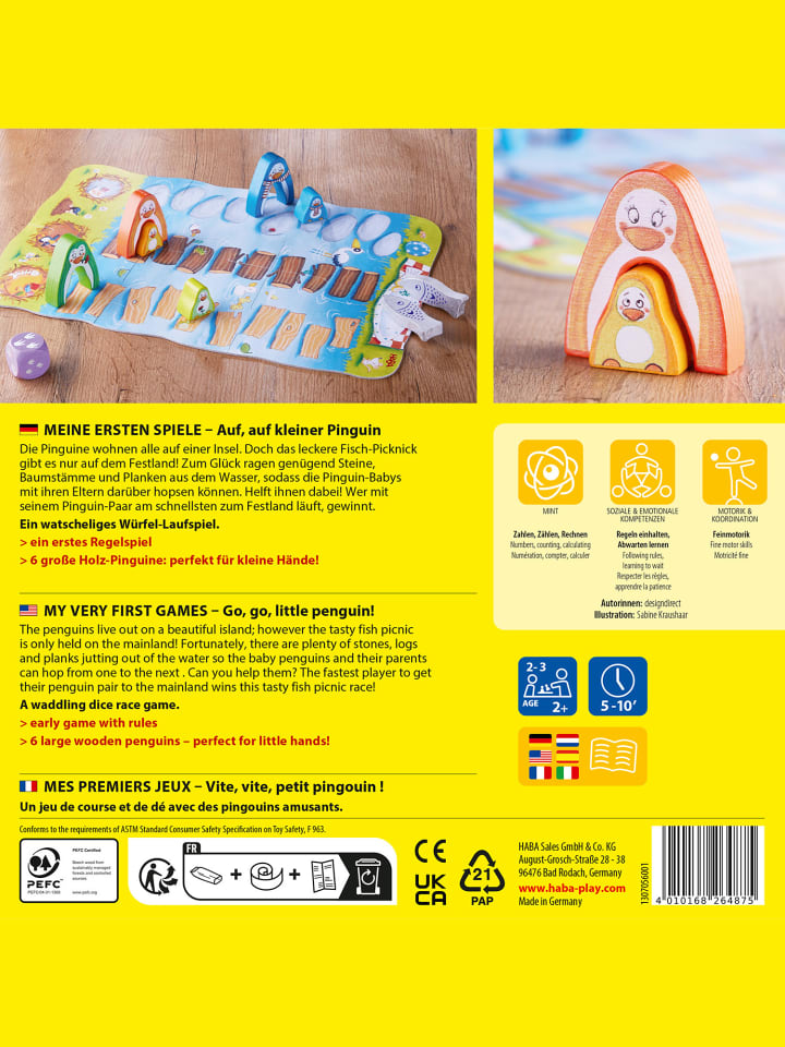 Haba Spiel Meine ersten Spiele – Auf, auf kleiner Pinguin in mehrfarbig günstig kaufen onesize