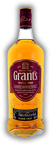 Grant's Triple Wood 1,0 Liter 40% Grant's Triple Wood 1,0 Liter 40% Dieser Scotch Whisky in der typischen dreieckigen Flasche wird in über 180 Ländern der Erde getrunken. 1	 Liter - Vol 40%