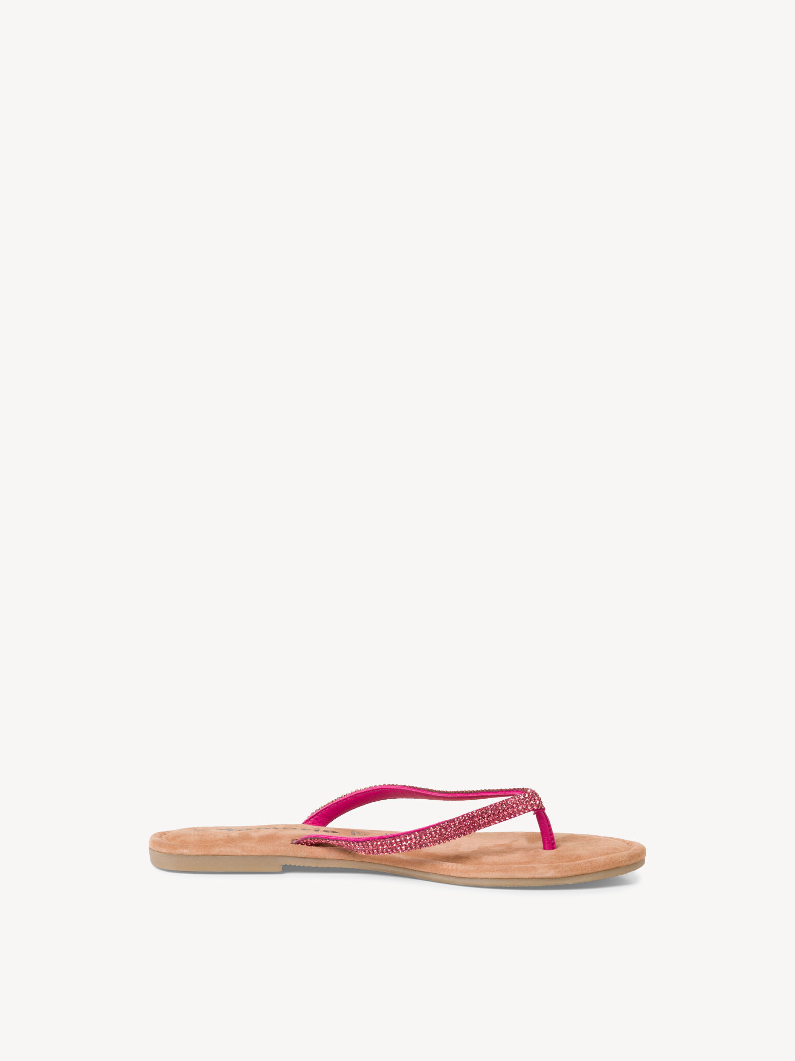 Tong en cuir - rose fuchsia