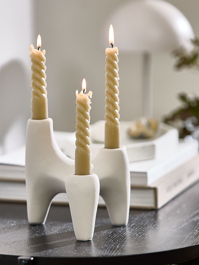VIGNIR bougeoir VIGNIR L13xP16xH15cm blanc cassé