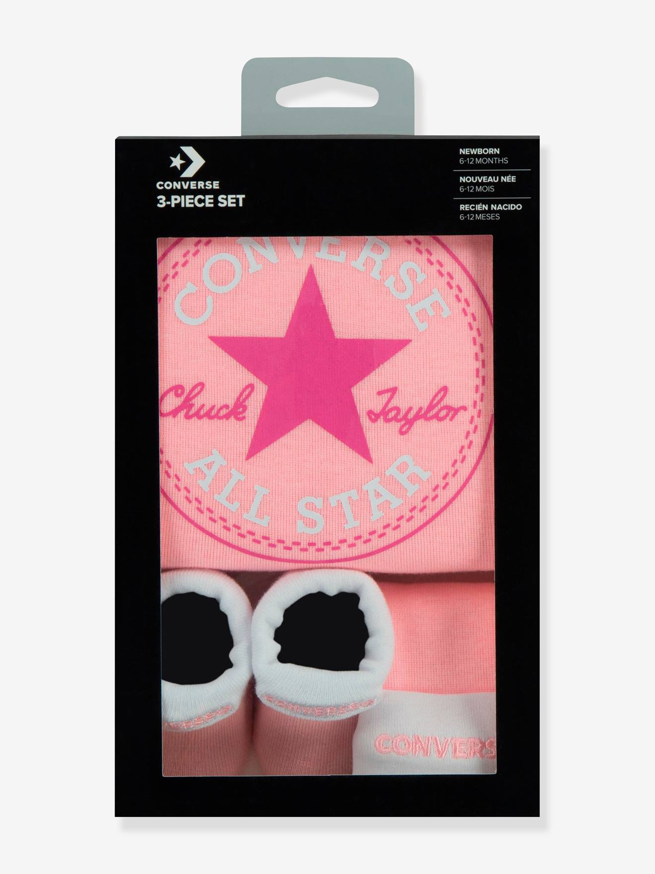 Ensemble 3 pièces chaussons + body + bonnet Converse® bleu