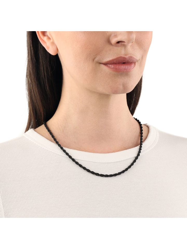 Amor Halskette Edelstahl, IP Schwarz in Schwarz günstig kaufen 50 cm