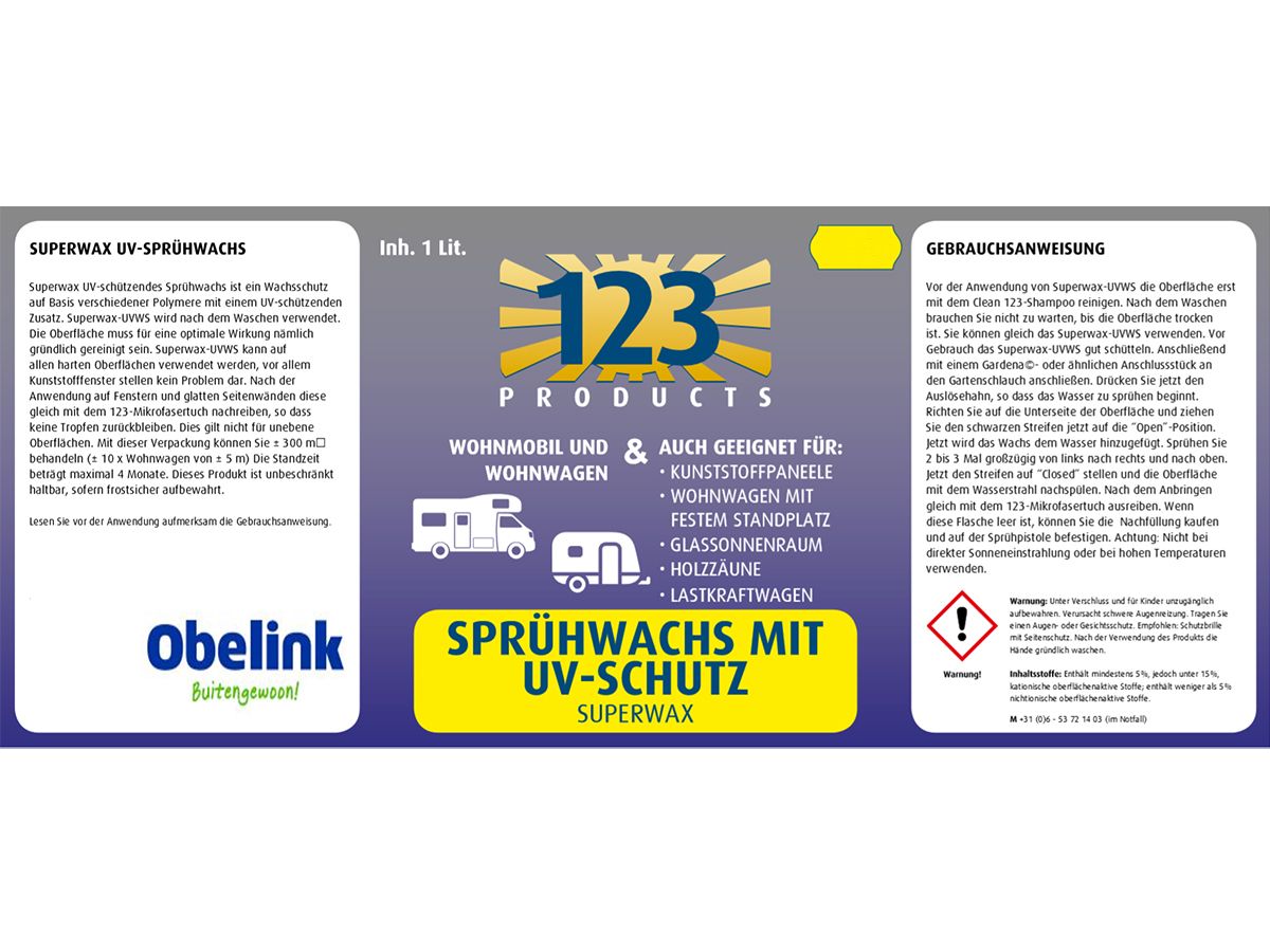 123 Products UV Superwax mit Sprayer