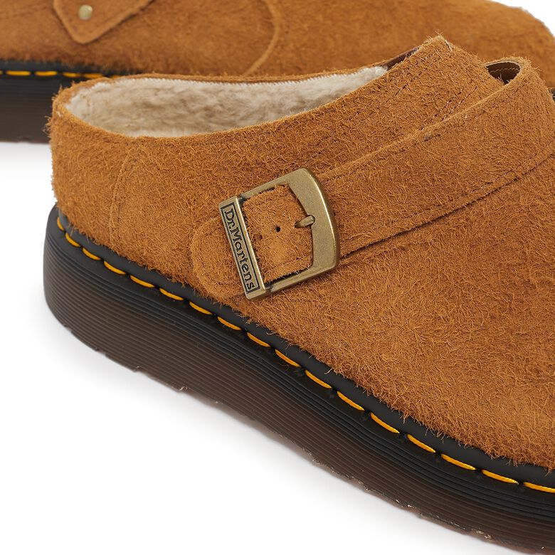 Dr. Martens Isham pecan brown long napped suede