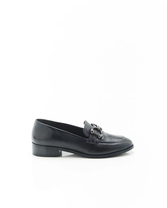 Mocassins avec chaînette coloris argenté