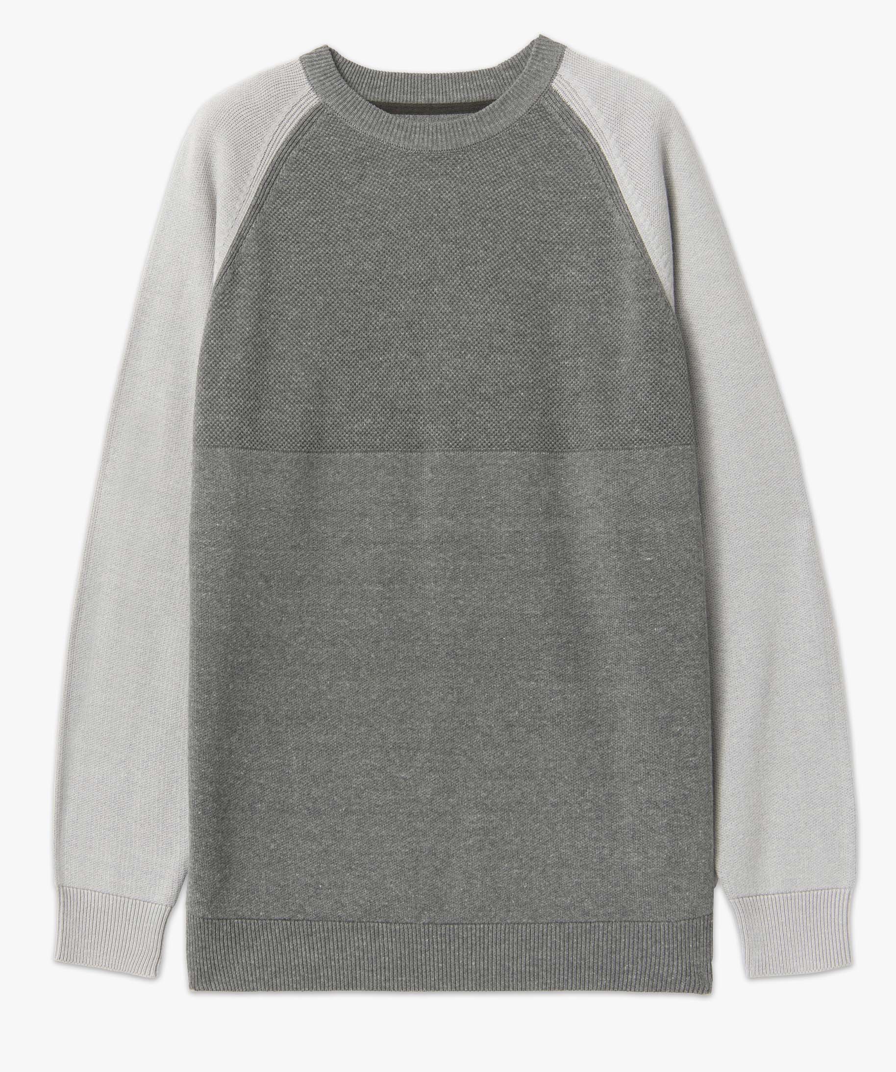Pull homme bicolore à maille fantaisie gris | GEMO