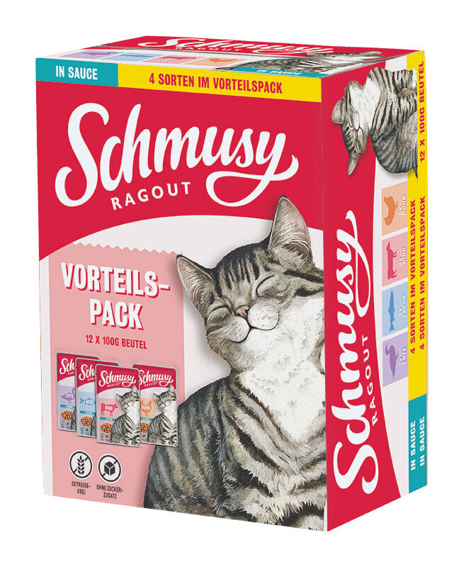 Schmusy Nassfutter Schmusy Ragout Vorteilspack Sauce 12x100g