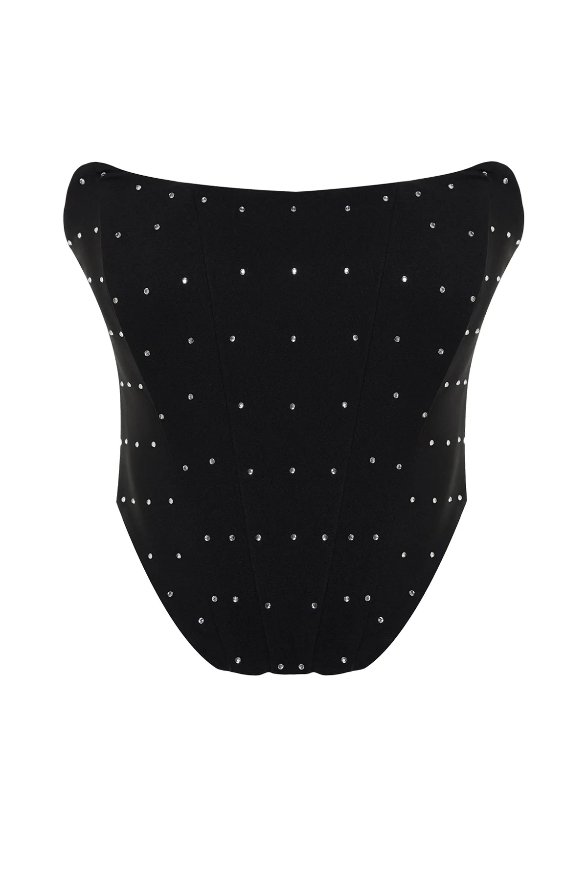 Trendyol Collection  Schwarzes, gewebtes, glänzendes Strass-Korsett mit detailliertem Bustier TPRSS24BS00023