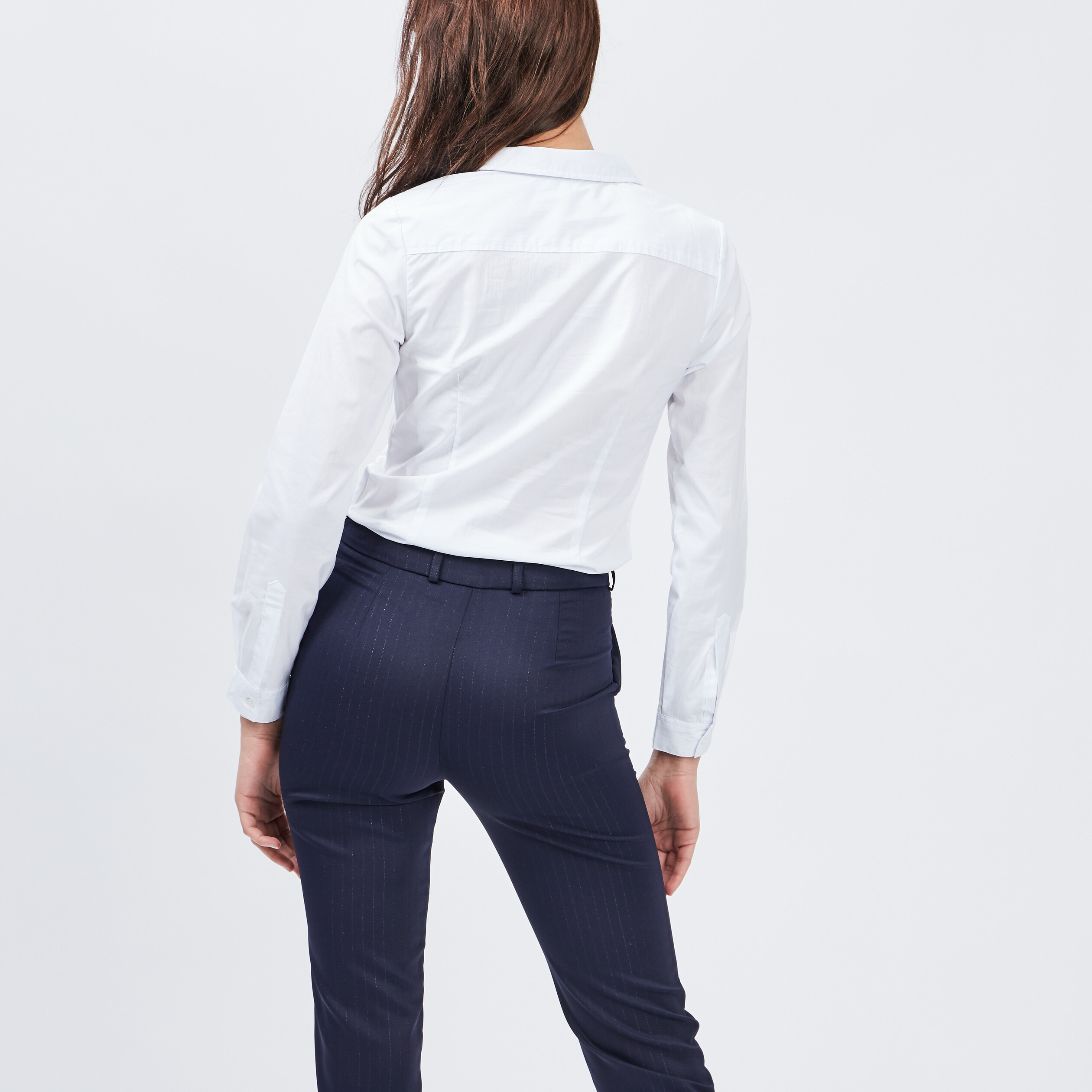 Chemise manches longues blanc femme | La Halle