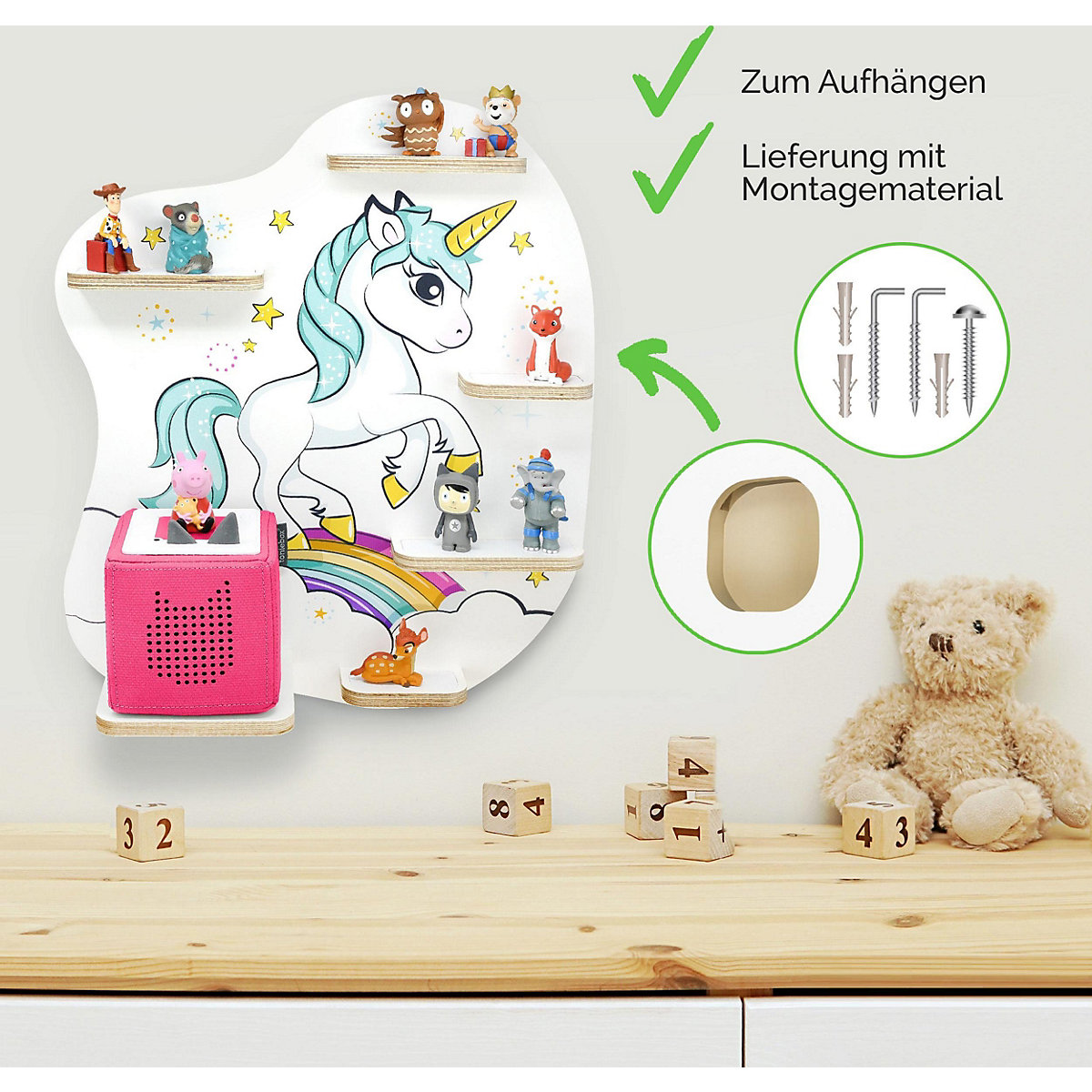 Regal für Musikbox Rainbow Dash - geeignet für Toniebox