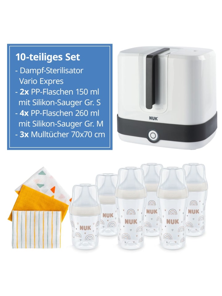 NUK Premium Starter-Set 10-tlg. - Dampfsterilisator in weiss,motiv günstig kaufen onesize