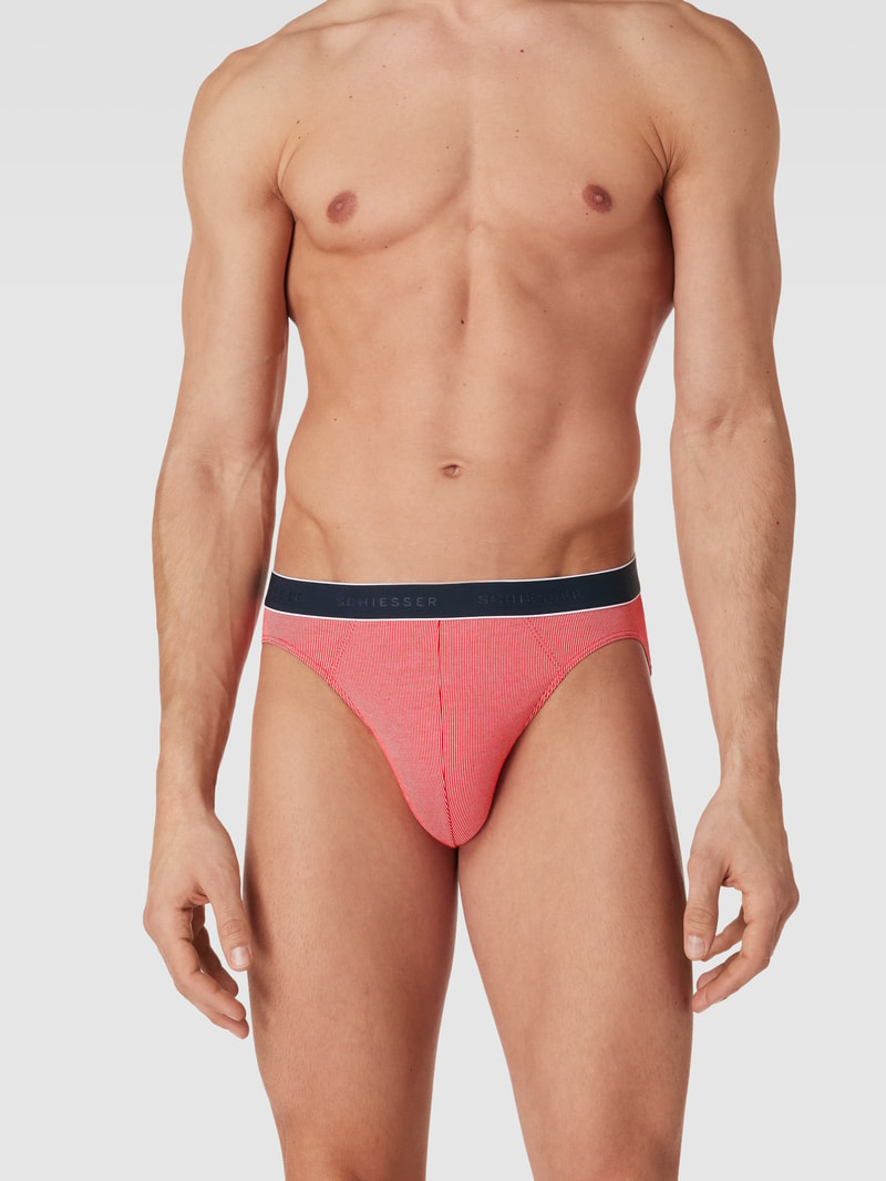 Slip mit Streifenmuster in rot